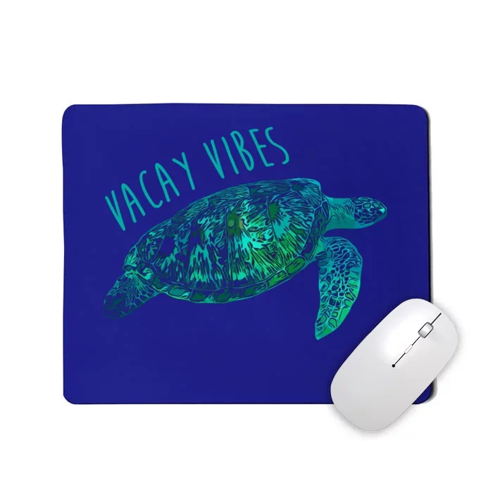 Vacay Vibes Sea Blue Tribal Turtle Funny Gift Mousepad