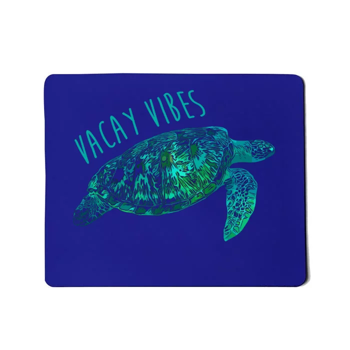 Vacay Vibes Sea Blue Tribal Turtle Funny Gift Mousepad