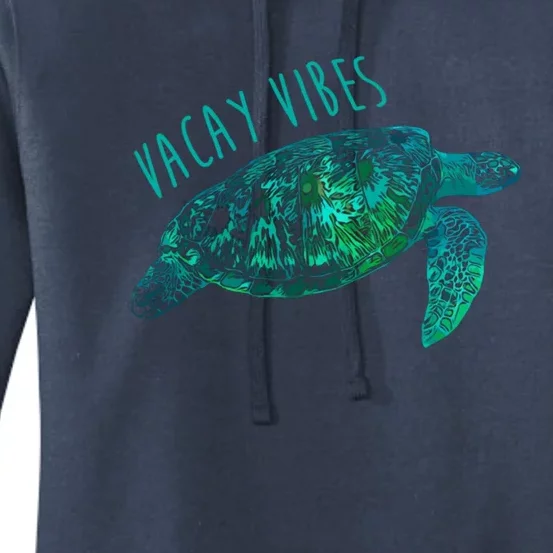 Vacay Vibes Sea Blue Tribal Turtle Funny Gift Women's Pullover Hoodie