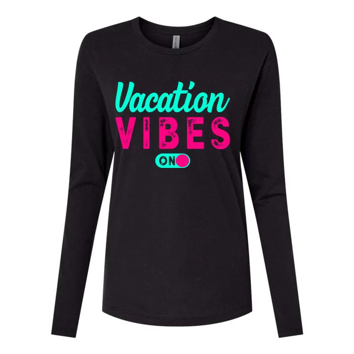 Vacay Vibes Summer Cruise Family Beach Mode Relax Vacation Meaningful Gift Womens Cotton Relaxed Long Sleeve T-Shirt