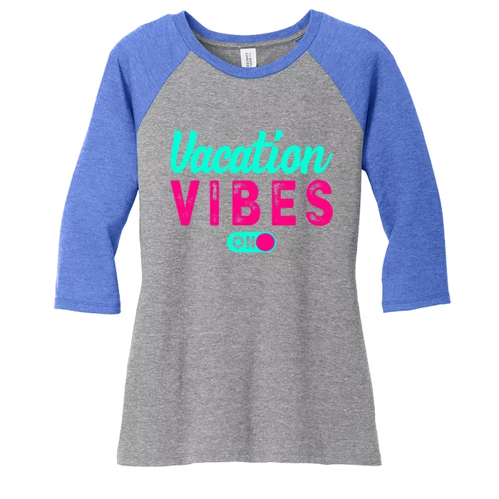 Vacay Vibes Summer Cruise Family Beach Mode Relax Vacation Meaningful Gift Women's Tri-Blend 3/4-Sleeve Raglan Shirt