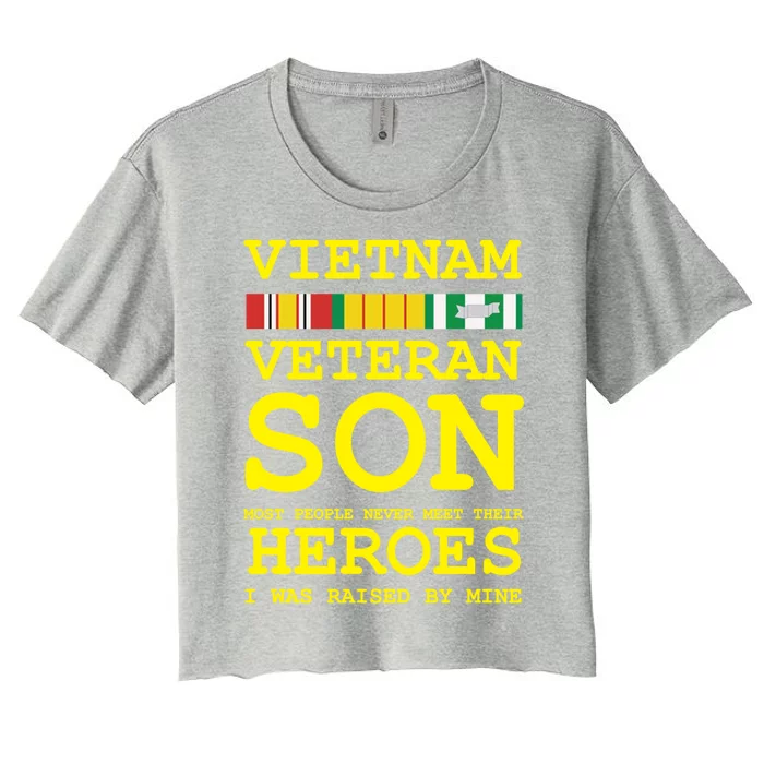 Vietnam Veteran Son Gift For Veterans Day Gift Women's Crop Top Tee