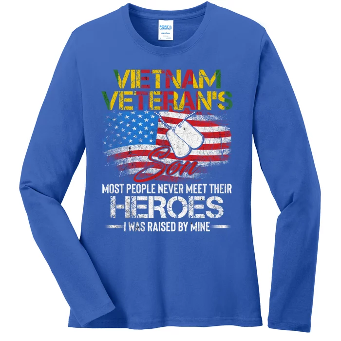 Vietnam Veterans Son Vietnam Vet Gift Ladies Long Sleeve Shirt