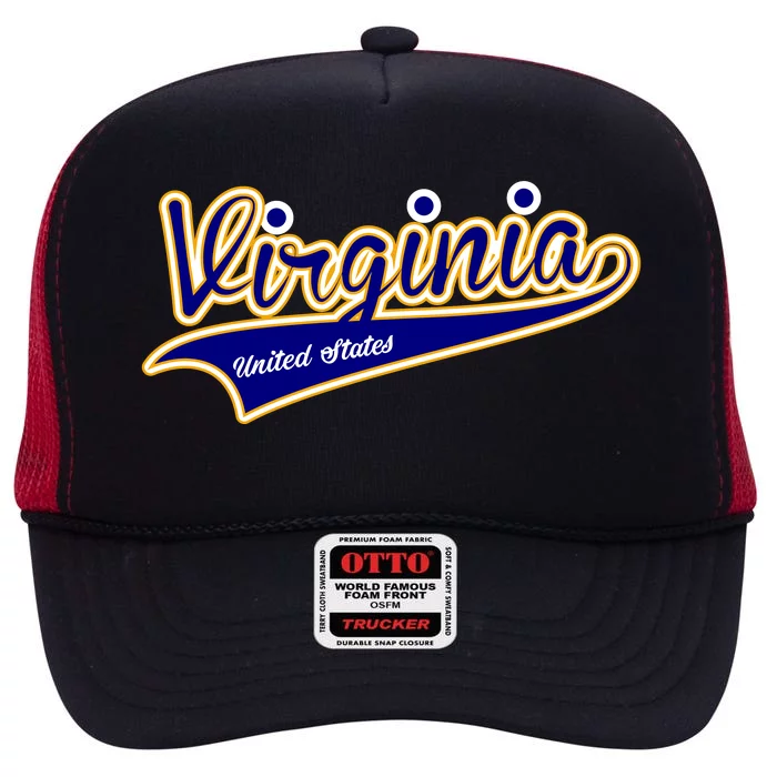 Virginia Varsity Style High Crown Mesh Trucker Hat