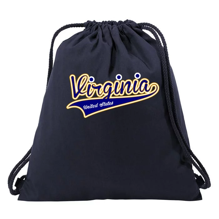 Virginia Varsity Style Drawstring Bag