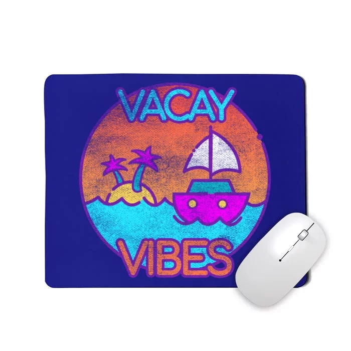 Vintage Vacay Summer Beach Palms Cruise Vacation Vibes Tee Great Gift Mousepad