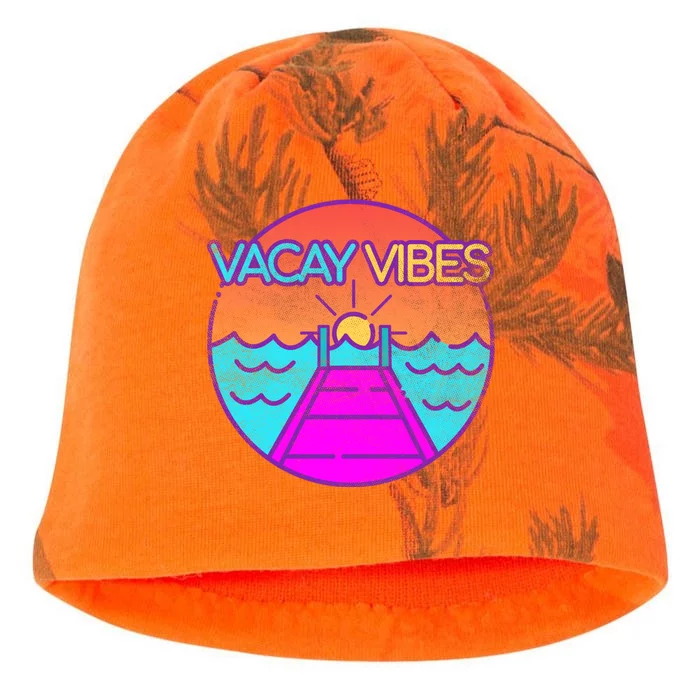 Vintage Vacay Summer Vacation Vibes Tee Beach Palms Cruise Great Gift Kati - Camo Knit Beanie