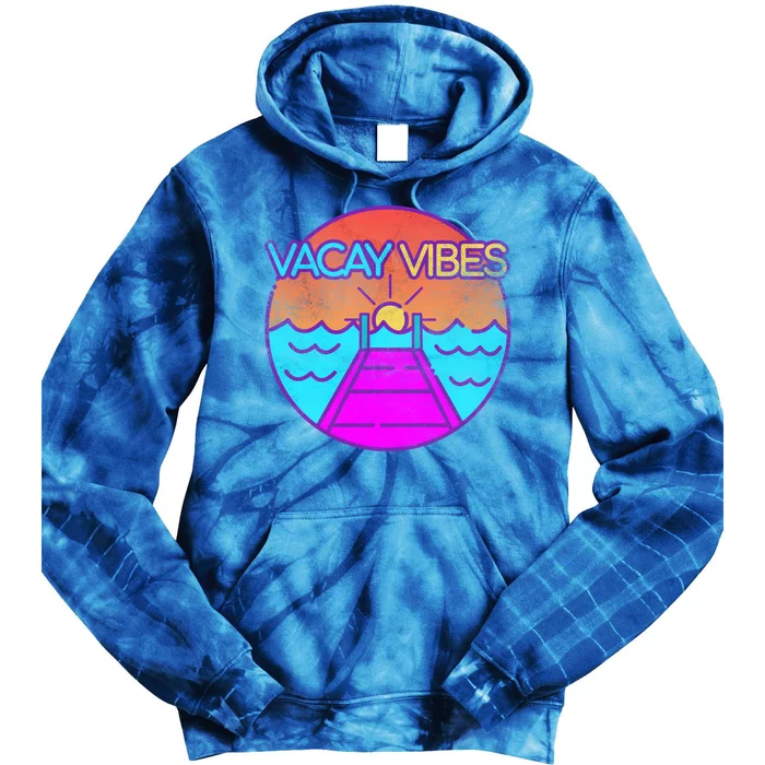 Vintage Vacay Summer Vacation Vibes Tee Beach Palms Cruise Great Gift Tie Dye Hoodie