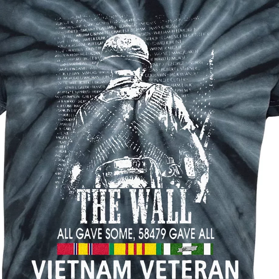 Vietnam Veteran The Wall All Gave Some 58479 Gave All Kids Tie-Dye T-Shirt