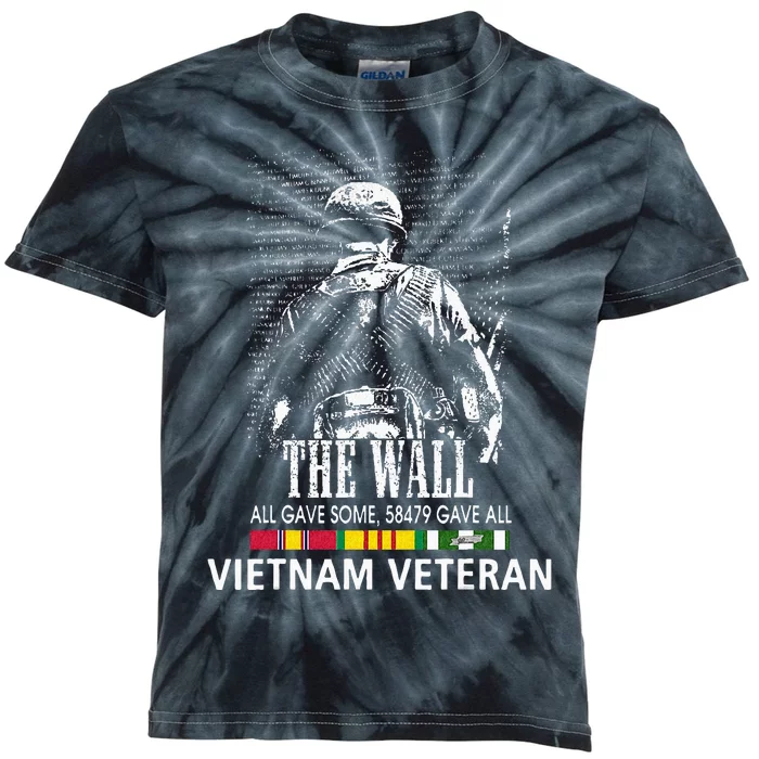 Vietnam Veteran The Wall All Gave Some 58479 Gave All Kids Tie-Dye T-Shirt