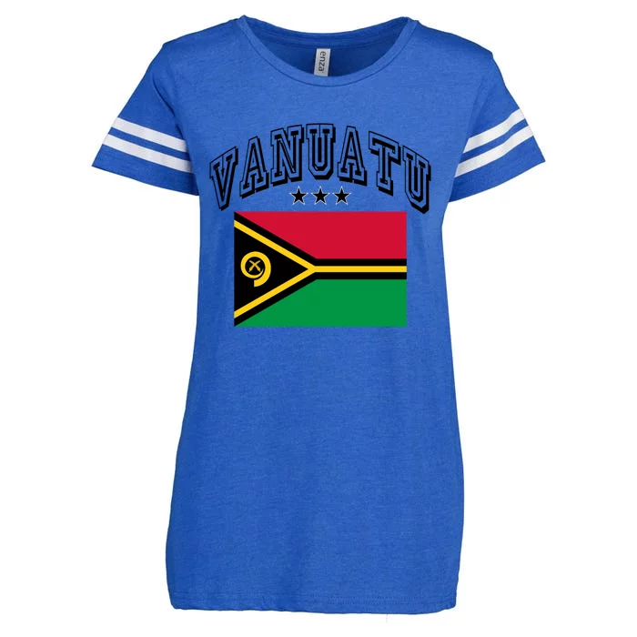 Vanuatu Vintage Throwback Flag Souvenir Gift Enza Ladies Jersey Football T-Shirt