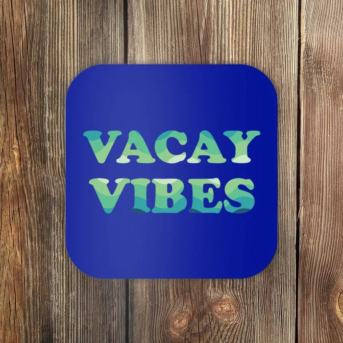 Vacay Vibes Tropical Beach Family Vacation Summer Graphic Gift Coaster