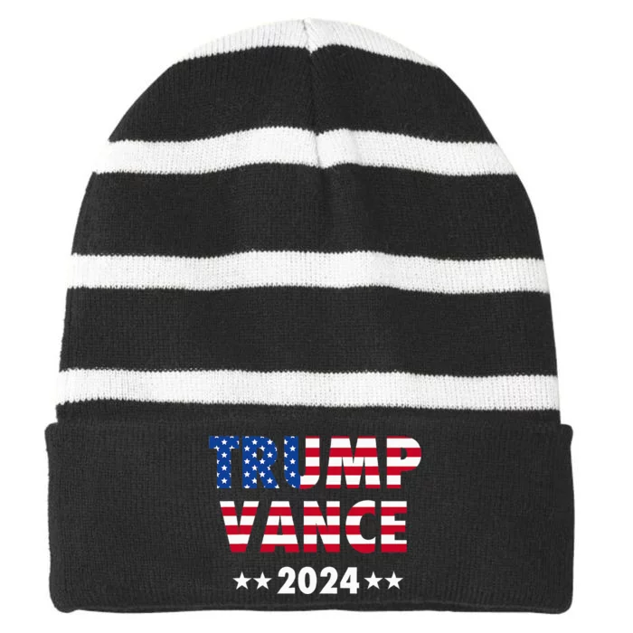 Vance Vp Trump Vice President Vance Trump Striped Beanie with Solid Band