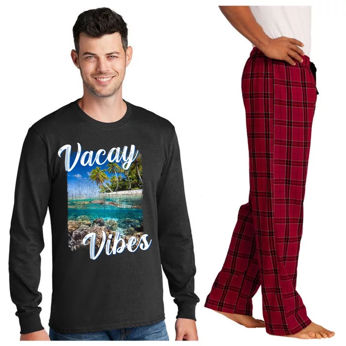 Vacay Vibes Tropical Island Beach Diving Snorkeling Vacation Gift Long Sleeve Pajama Set