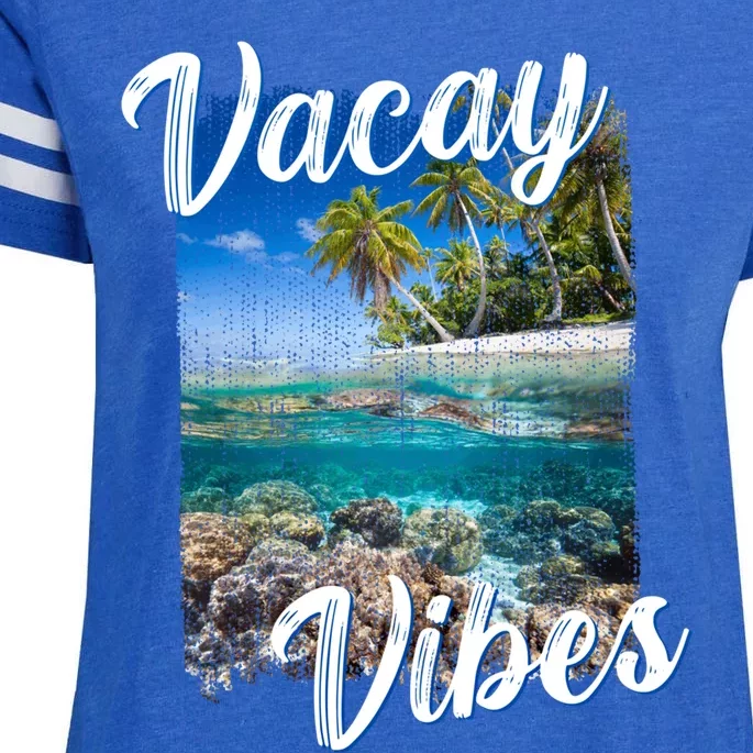 Vacay Vibes Tropical Island Beach Diving Snorkeling Vacation Gift Enza Ladies Jersey Football T-Shirt