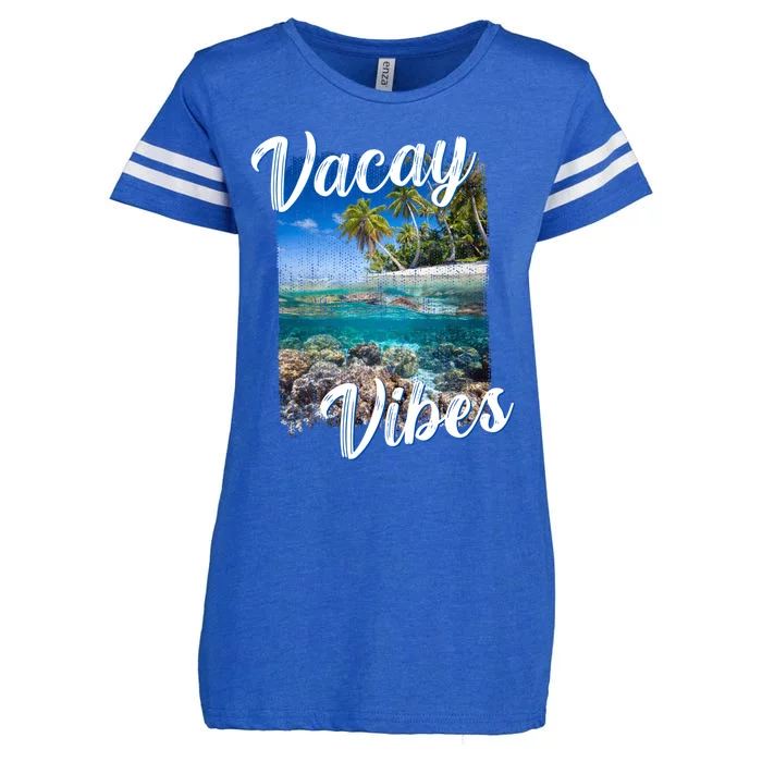 Vacay Vibes Tropical Island Beach Diving Snorkeling Vacation Gift Enza Ladies Jersey Football T-Shirt