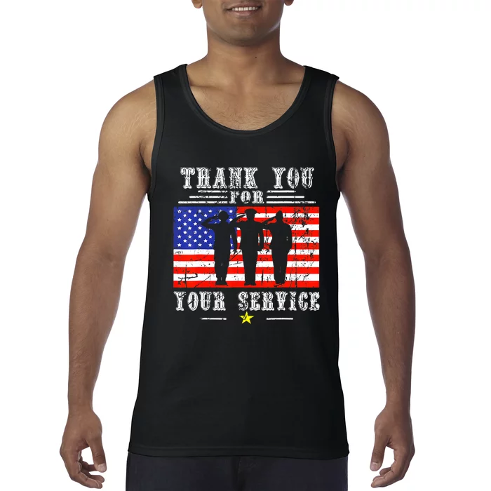 Vintage Veteran Thank You For Your Service VeteranS Day Gift Tank Top