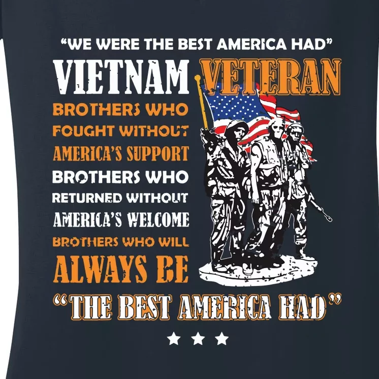 Vietnam Veteran The Best America Had Proud Women's V-Neck T-Shirt