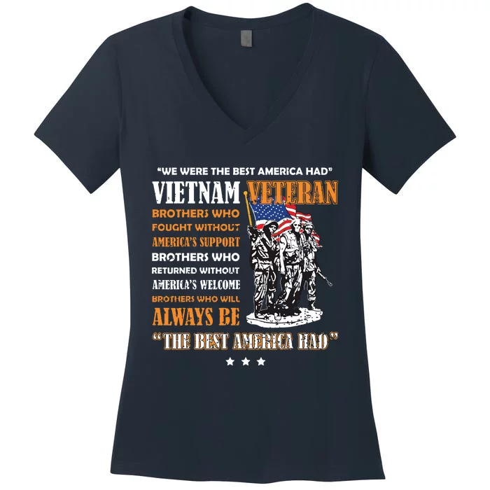 Vietnam Veteran The Best America Had Proud Women's V-Neck T-Shirt