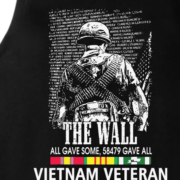 Vietnam Veteran The Wall All Gave Some 58479 Gave All Ladies Tri-Blend Wicking Tank