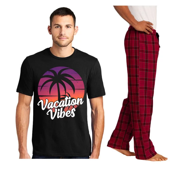 Vacation Vibes Tropical Retro Sunset Pajama Set