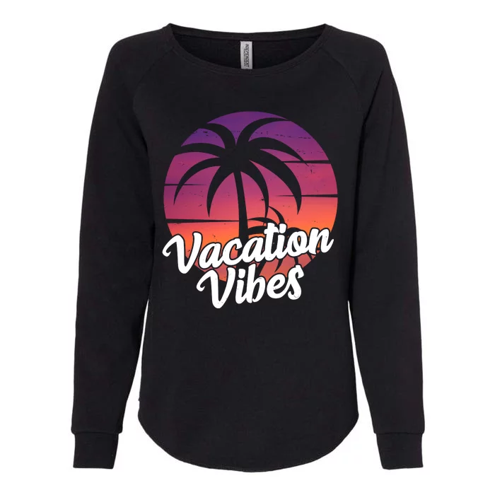 Vacation Vibes Tropical Retro Sunset Womens California Wash Sweatshirt