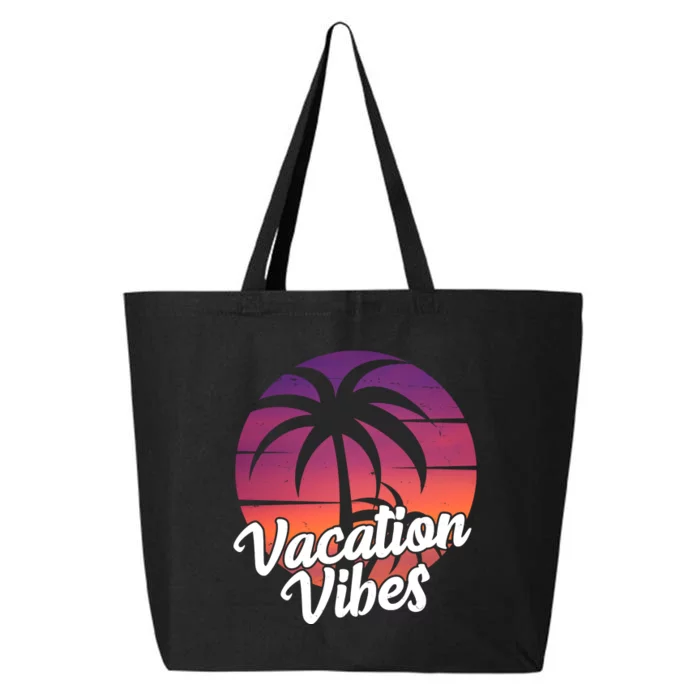 Vacation Vibes Tropical Retro Sunset 25L Jumbo Tote