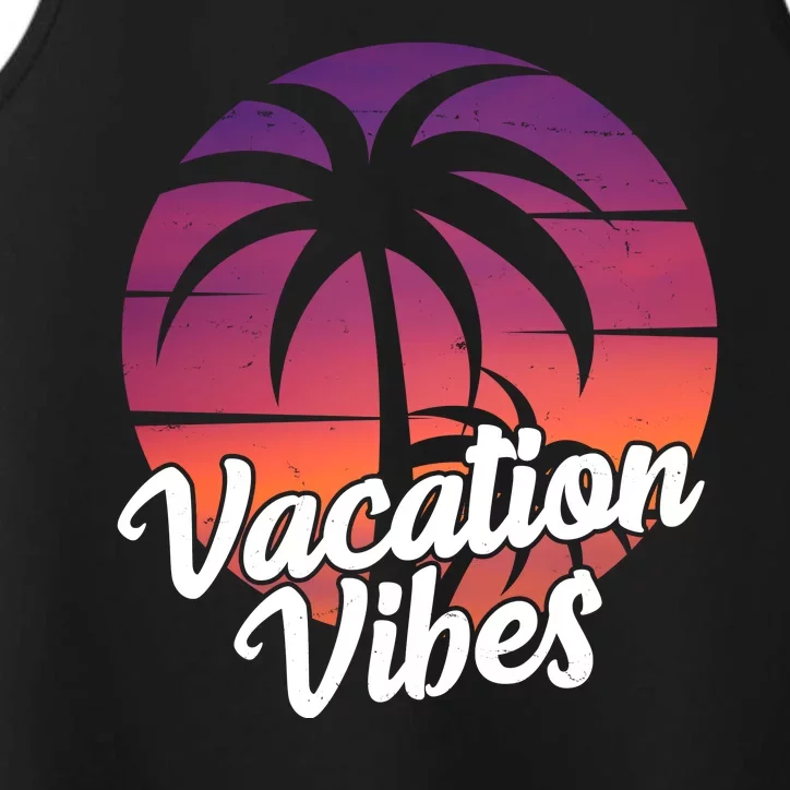 Vacation Vibes Tropical Retro Sunset Performance Tank