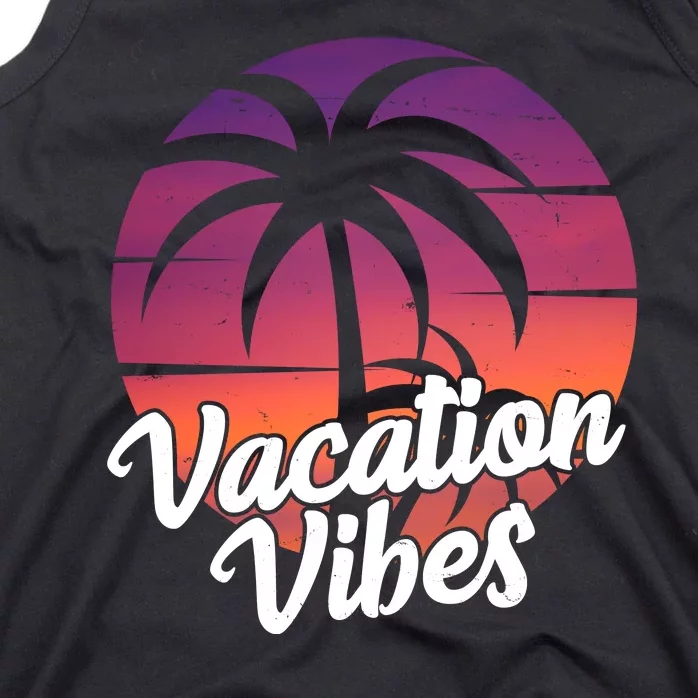 Vacation Vibes Tropical Retro Sunset Tank Top