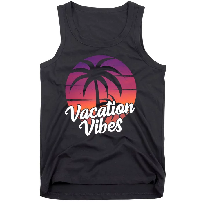 Vacation Vibes Tropical Retro Sunset Tank Top