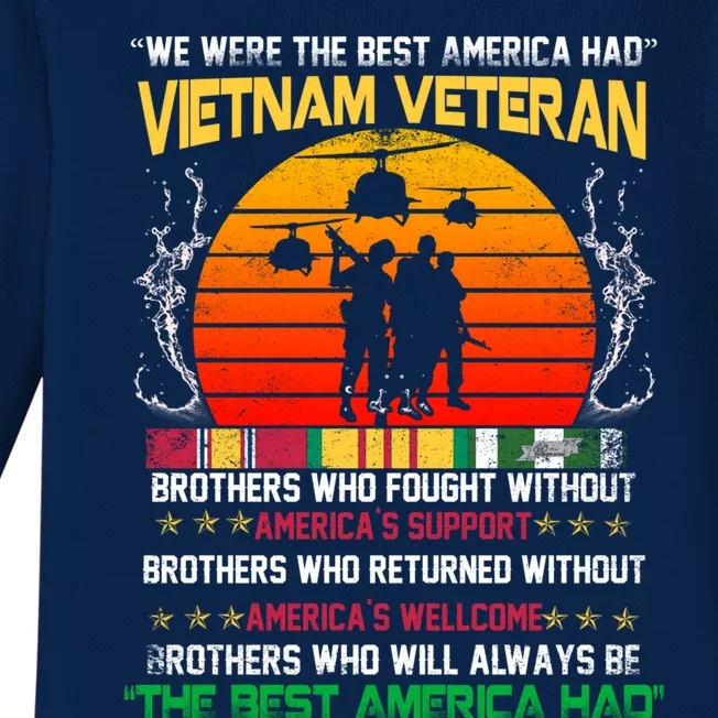 Vietnam Veteran The Best America Had Proud Gift Baby Long Sleeve Bodysuit