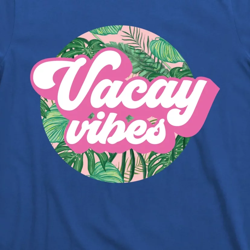 Vacay Vibes Tropical Palm Leaf Graphic Gift T-Shirt