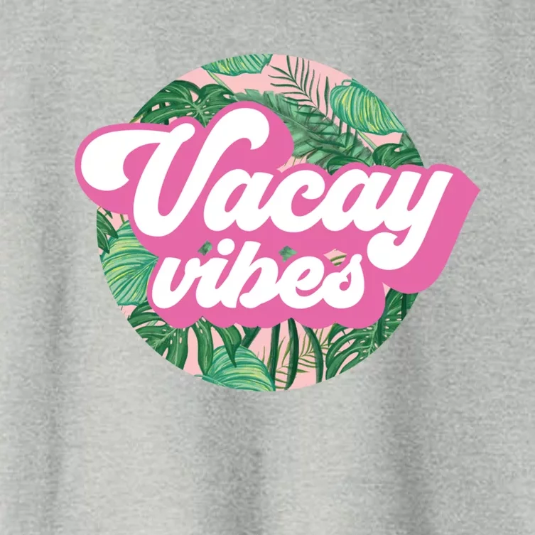 Vacay Vibes Tropical Palm Leaf Graphic Gift Women's Crop Top Tee