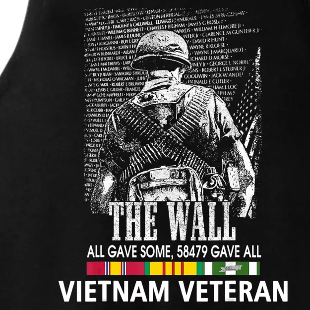 Vietnam Veteran The Wall All Gave Some 58479 Gave All Ladies Tri-Blend Wicking Tank