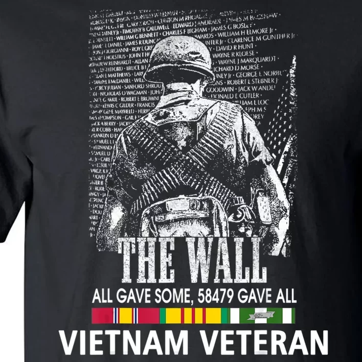 Vietnam Veteran The Wall All Gave Some 58479 Gave All Tall T-Shirt