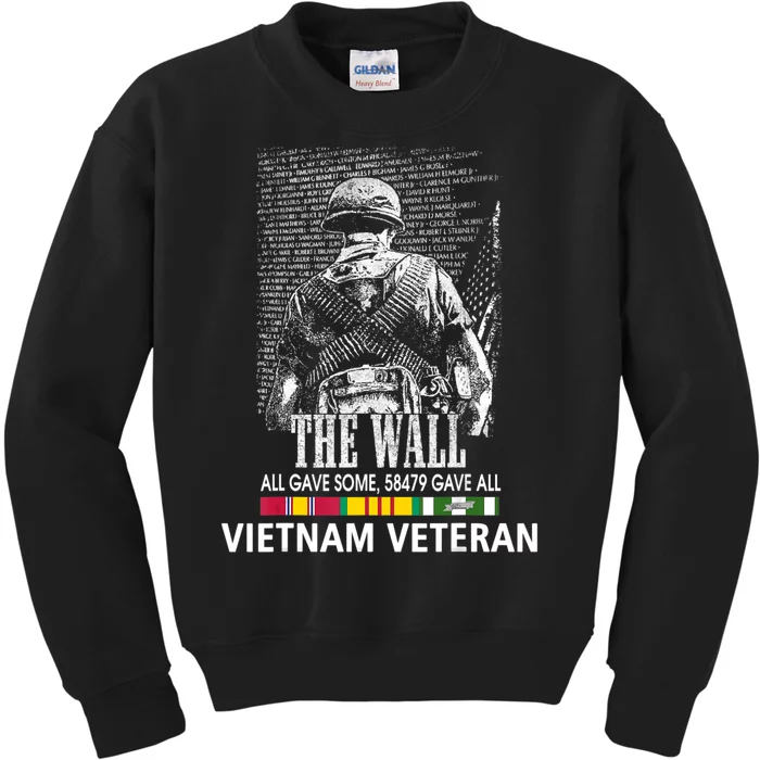 Vietnam Veteran The Wall All Gave Some 58479 Gave All Kids Sweatshirt