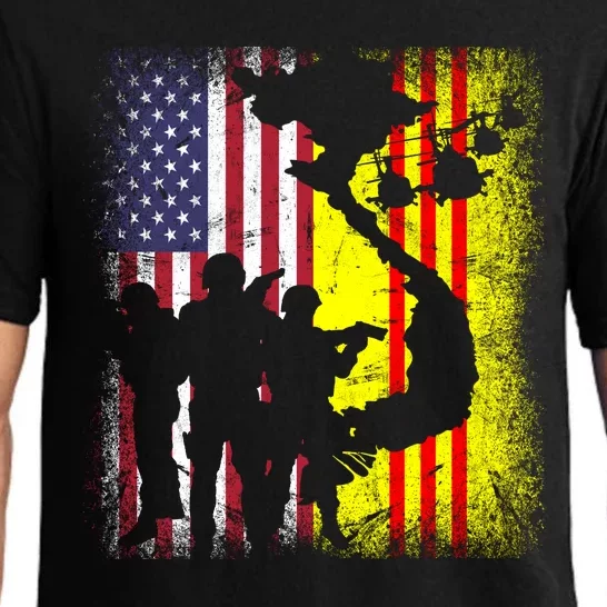 Vietnam Veteran USA Flag Veteran Grandpa Retired Gift Pajama Set