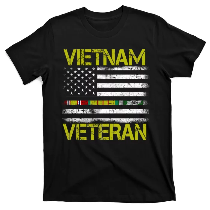 Vietnam Veteran USA Flag Ribbon Gift T-Shirt