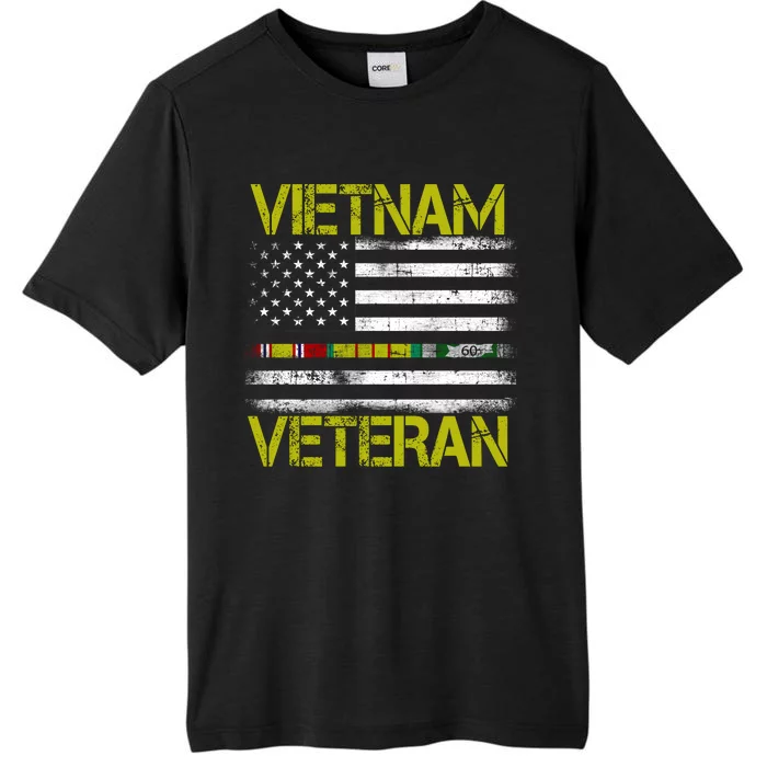 Vietnam Veteran USA Flag Ribbon Gift ChromaSoft Performance T-Shirt