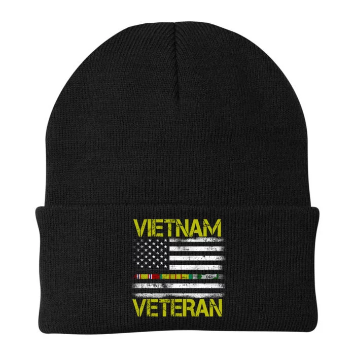 Vietnam Veteran USA Flag Ribbon Gift Knit Cap Winter Beanie