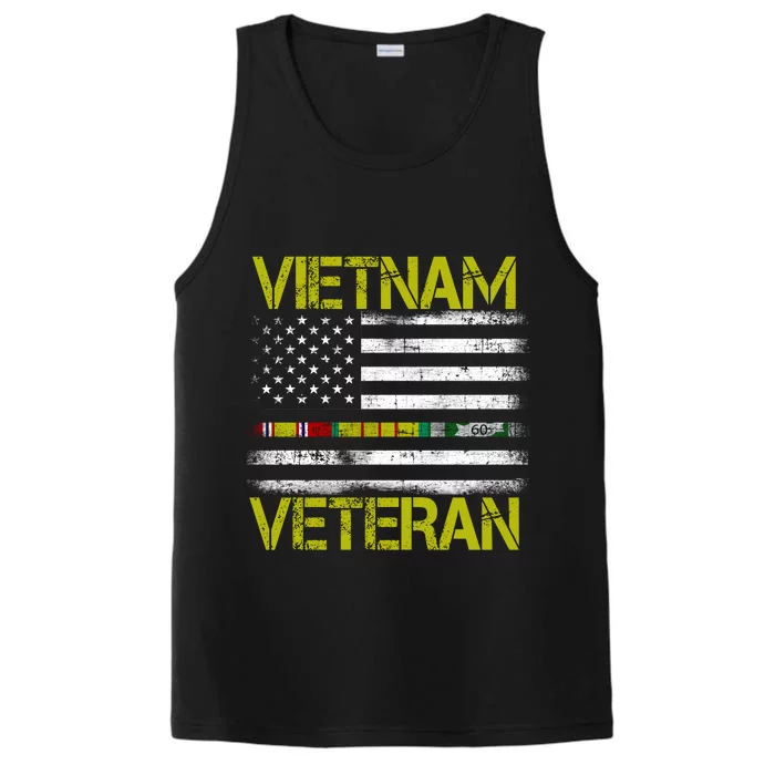 Vietnam Veteran USA Flag Ribbon Gift Performance Tank