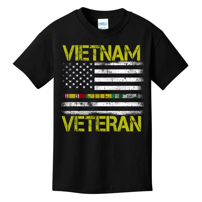 Vietnam Veteran USA Flag Ribbon Gift Kids T-Shirt