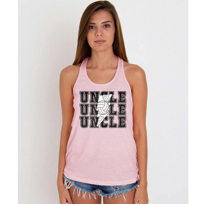 Vintage Volleyball Uncle Game Day Vibes Volleyball Season Gift Women's Knotted Racerback Tank