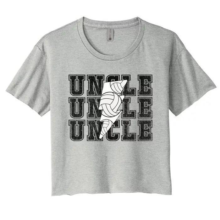 Vintage Volleyball Uncle Game Day Vibes Volleyball Season Gift Women's Crop Top Tee