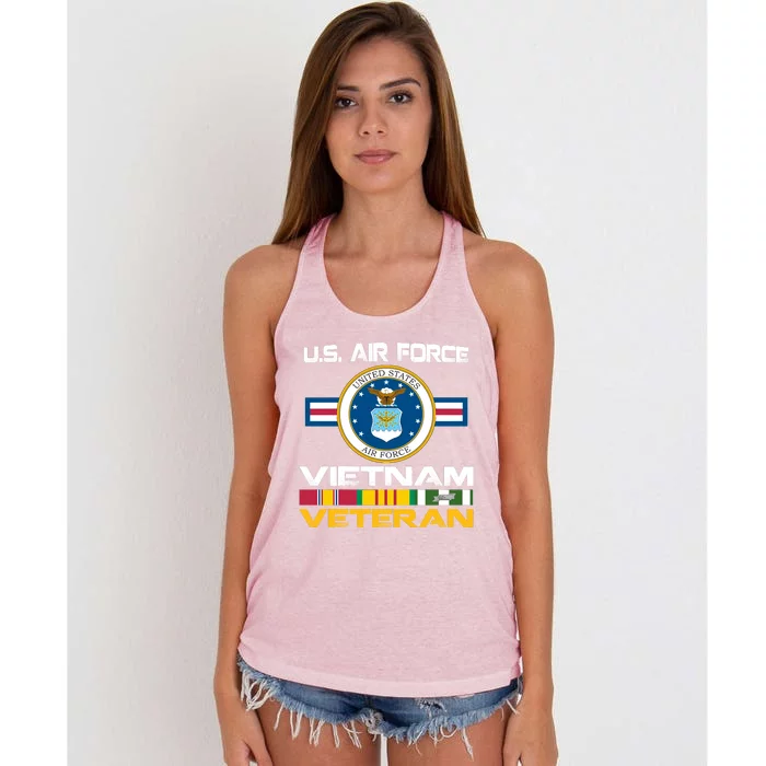 Vietnam Veteran USA Flag Vietnam Vet Flag Women's Knotted Racerback Tank