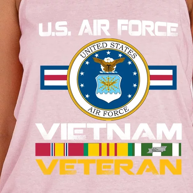 Vietnam Veteran USA Flag Vietnam Vet Flag Women's Knotted Racerback Tank