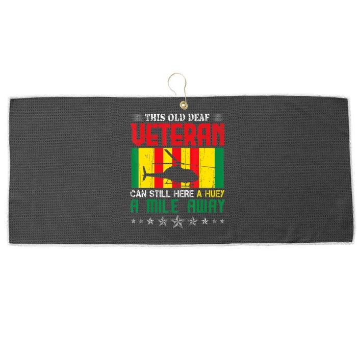 Vietnam Veteran Uh1 Huey Helicopter Large Microfiber Waffle Golf Towel