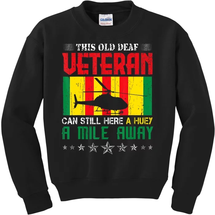 Vietnam Veteran Uh1 Huey Helicopter Kids Sweatshirt