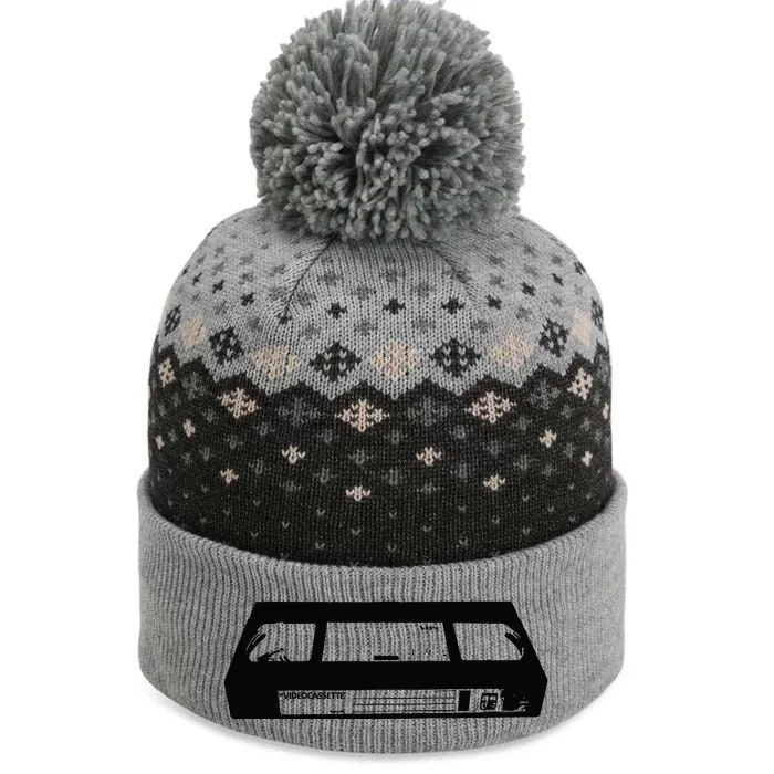 Vibe2k Vhs Videocassette The Baniff Cuffed Pom Beanie