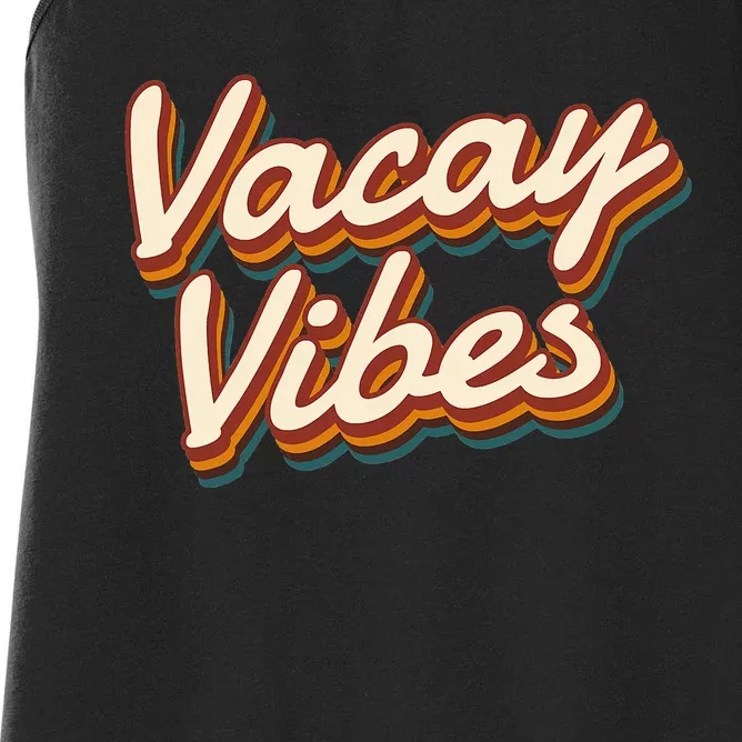 Vacay Vibes Vintage Summer Cruise funny Vacation Women's Racerback Tank